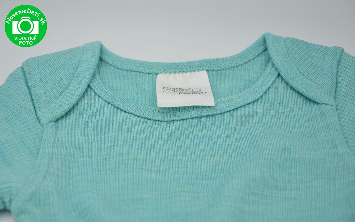 Detské celoročné merino Body Tričko Manymonths 4-Season Aqua blue