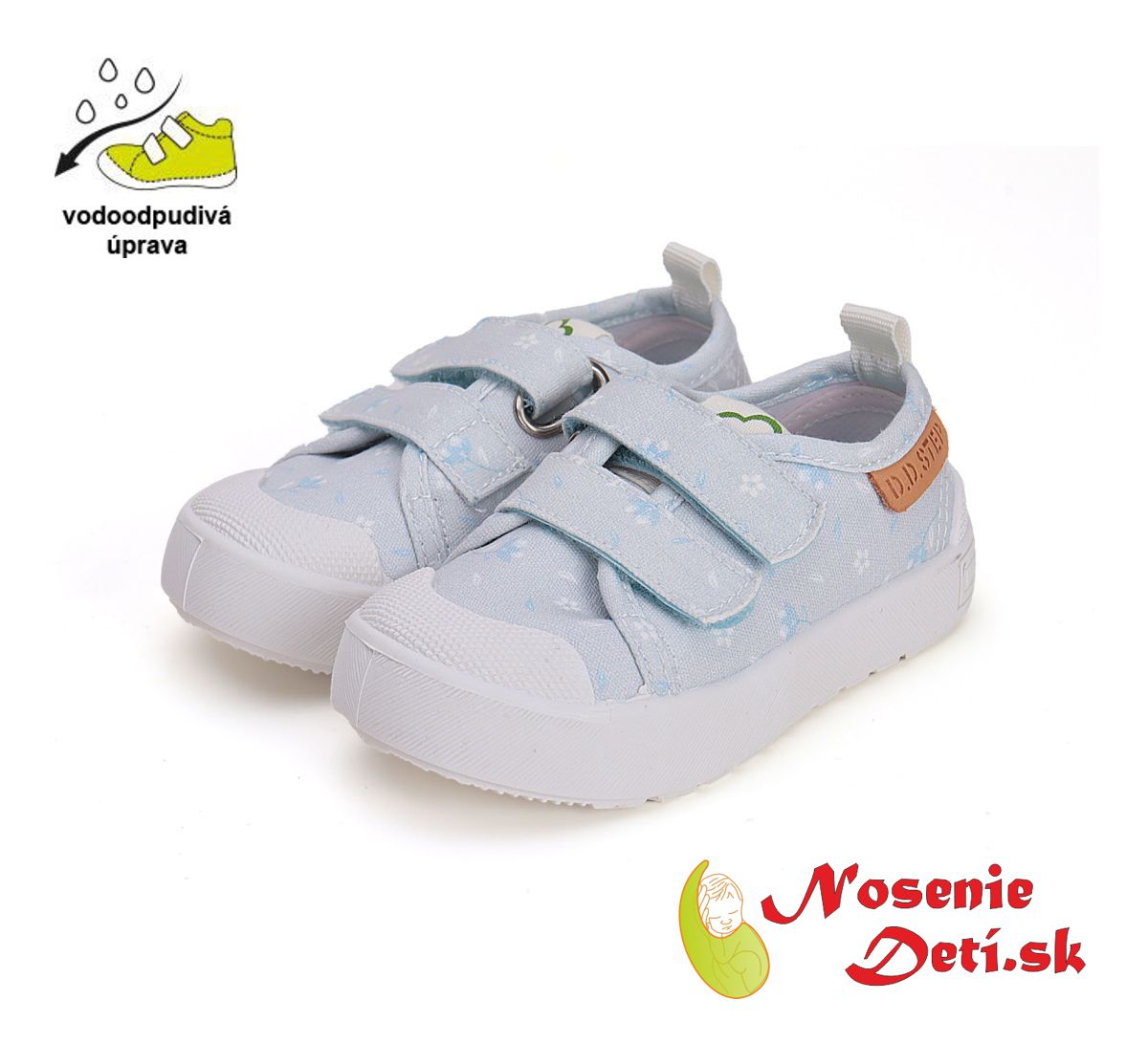 Dívčí letní plátěnky D.D.Step C096-51514A Sky Blue Kytičky