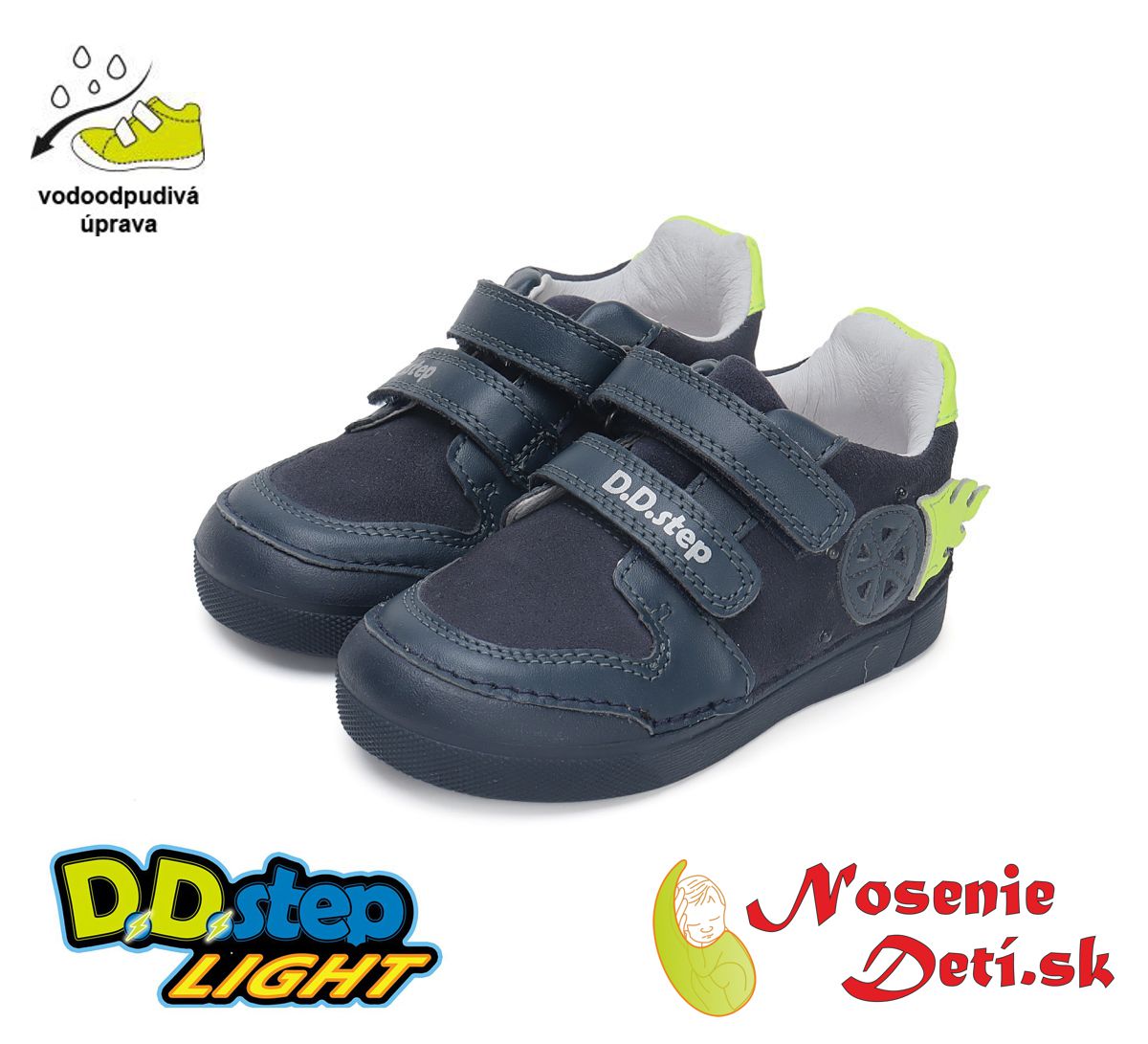 Detské blikajúce svietiace prechodné topánky D. D. Step Royal Blue Meteor 068-42389A