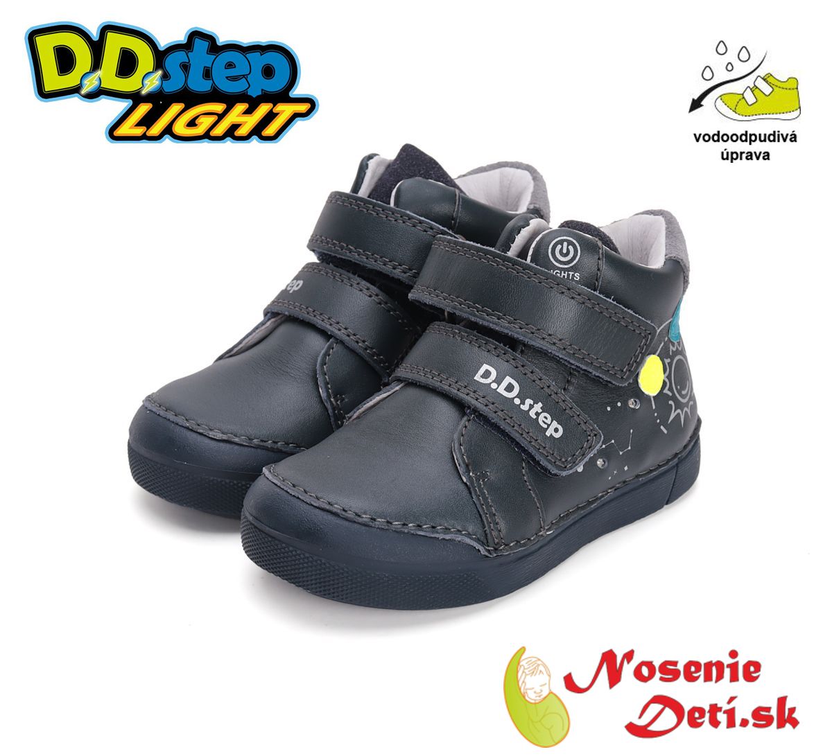 Chlapčenské blikajúce svietiace členkové topánky D. D. Step Royal Blue 068-42418