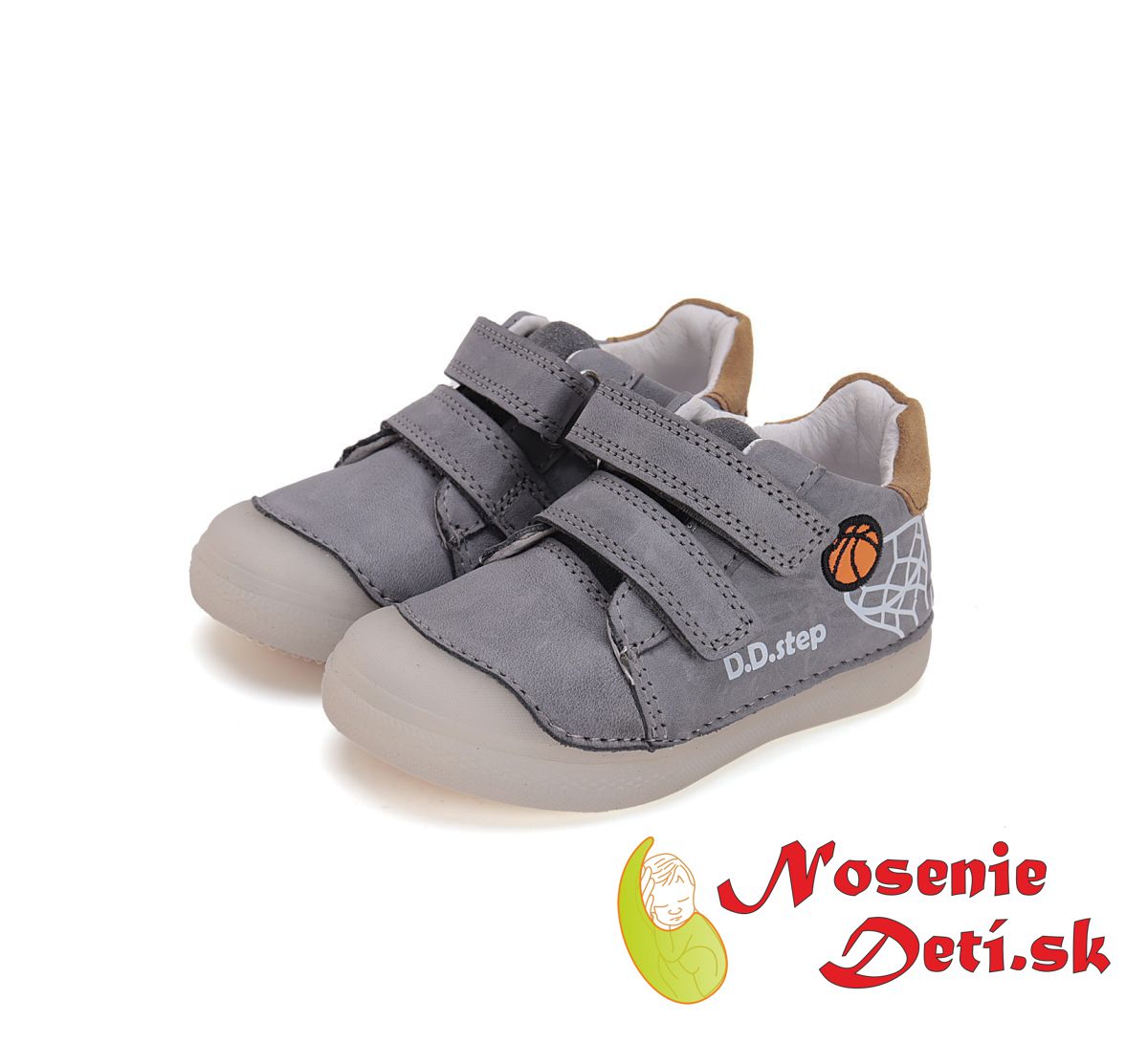 Detské prechodné topánky tenisky D.D. Step Dark Grey Basketball 049-51676B