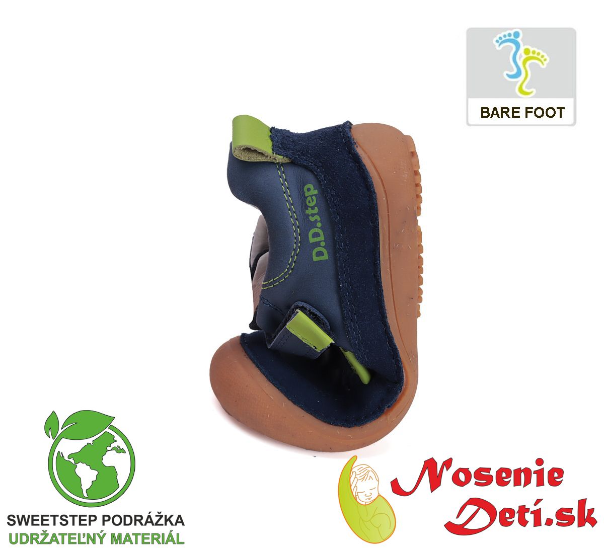 Detské barefoot kožené topánky tenisky D. D. Step Royal Blue 063-51483