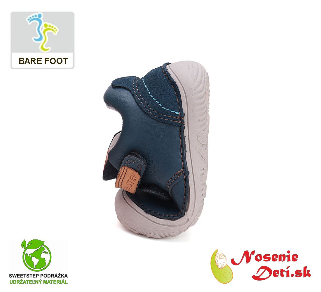 Chlapčenské barefoot kožené prechodné topánky D. D. Step Royal Blue 073-51761A