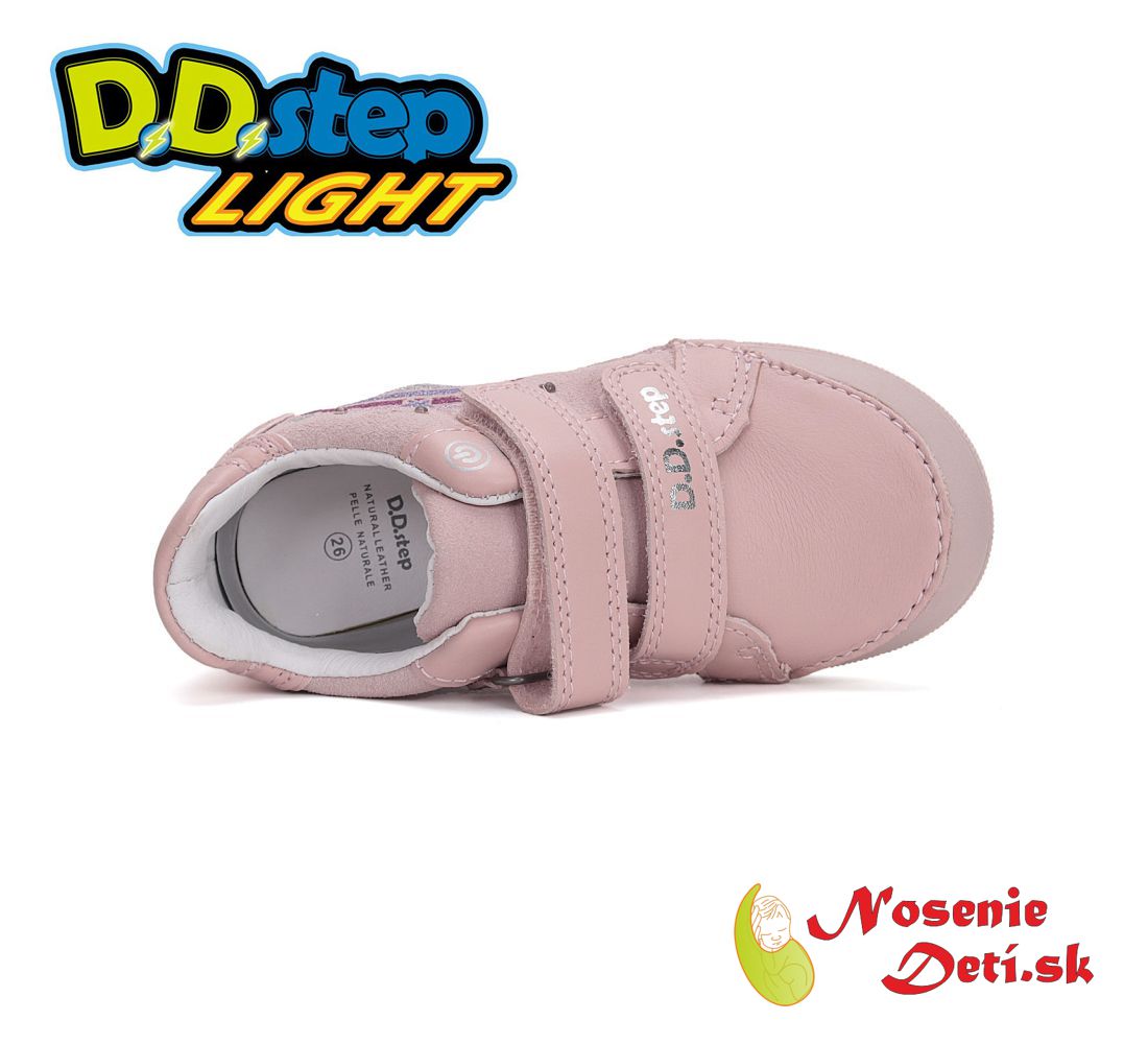 Dievčenská blikajúca obuv D.D. Step svietiace topánky Baby Pink Dúha 068-51865