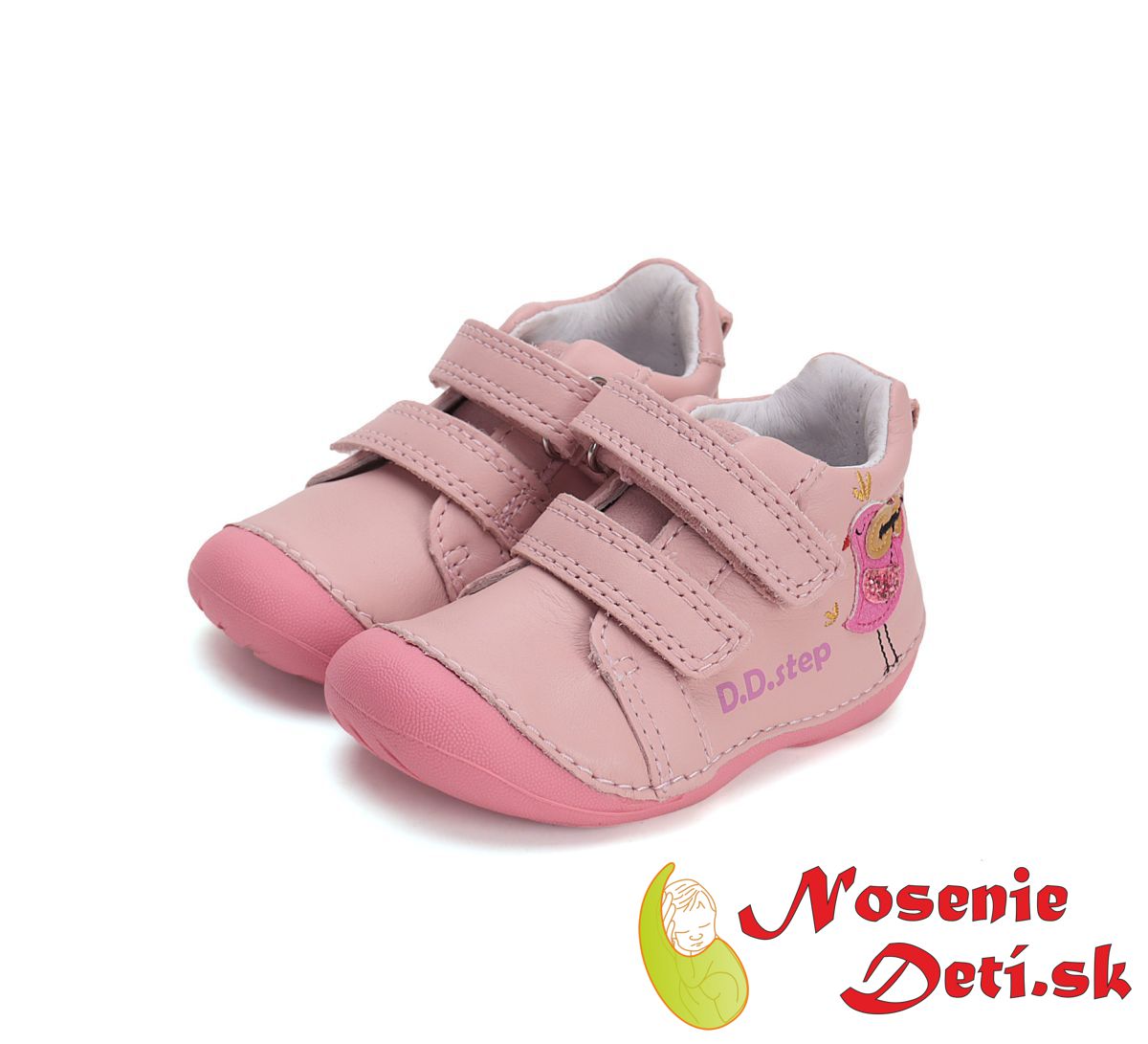 Dievčenské prechodné topánky D. D. Step Baby Pink Vtáčik 015-51542