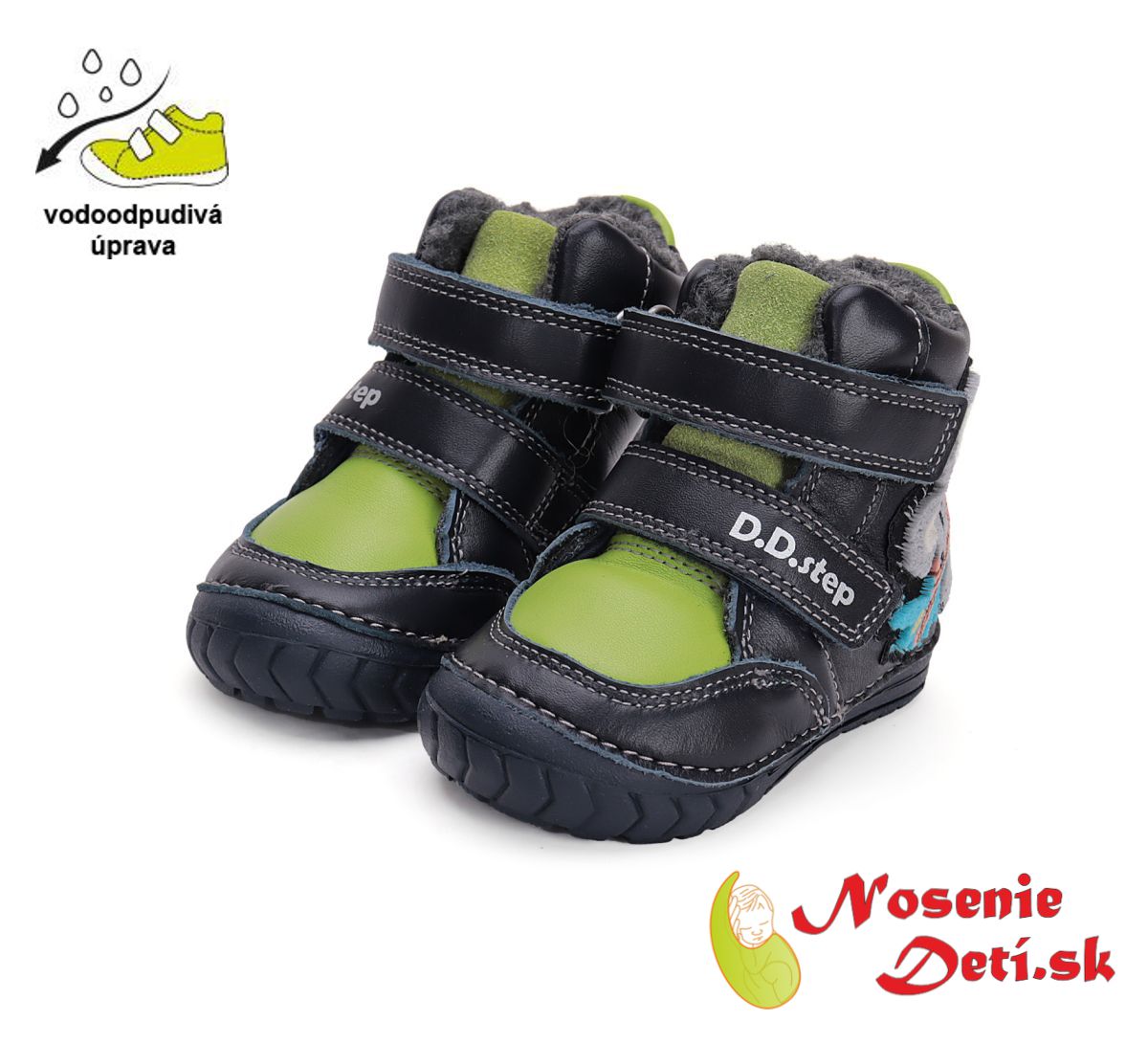 Chlapčenské zimné kožené topánky čižmy D.D. Step Royal Blue Koala W029-42498B