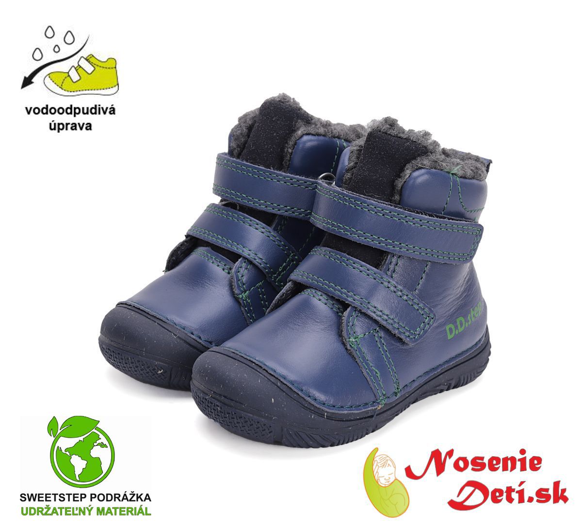 Detské chlapčenské zimné vyššie topánky D.D. Step Bermuda Blue 082-42385A