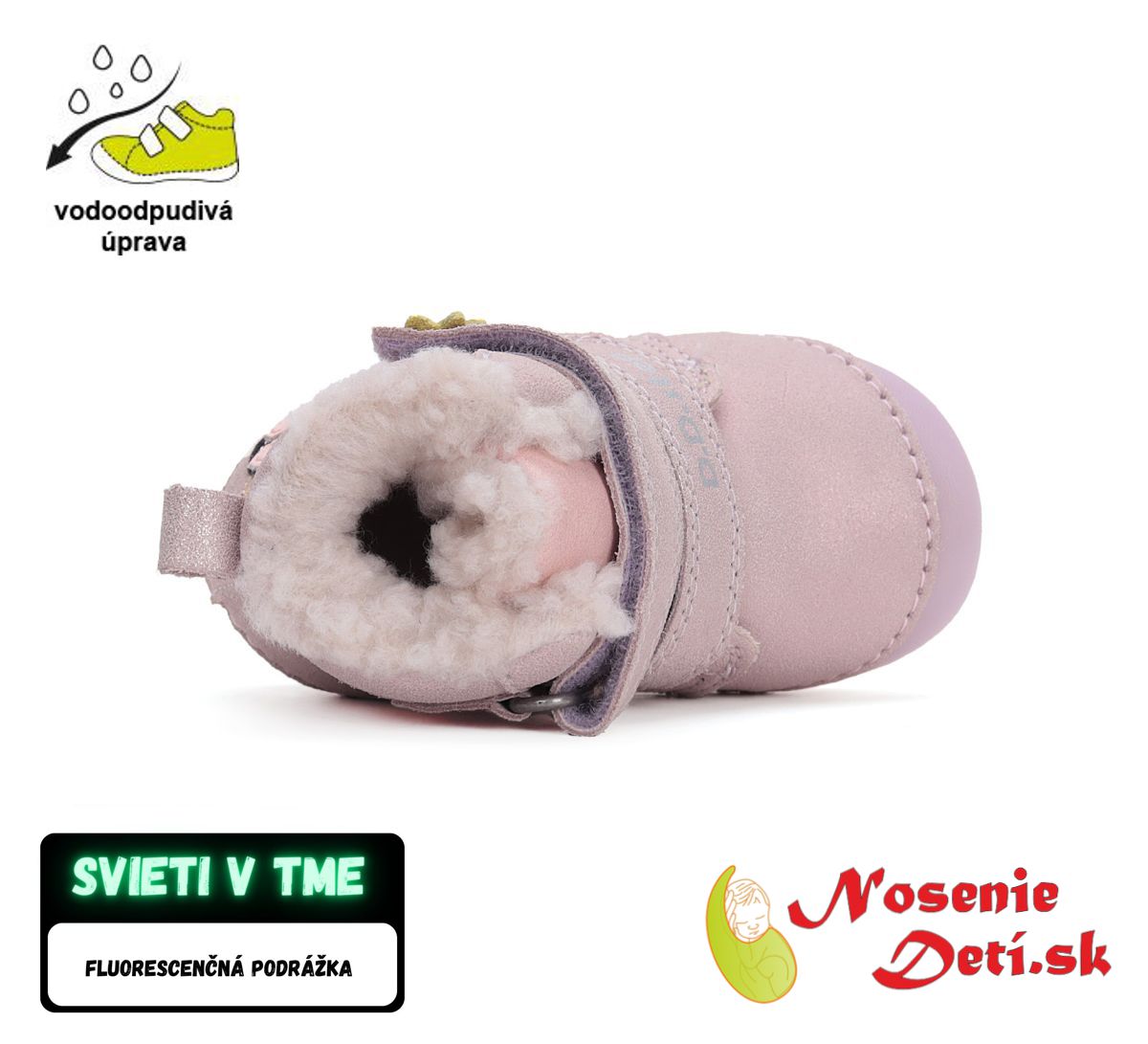 Dievčenské zimné topánky alternatíva barefoot D.D. Step Mauve Lienka  W015-42562B