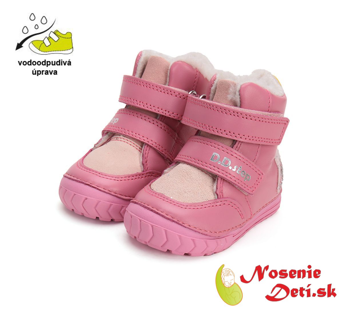 Dievčenské zimné topánky čižmy  D.D. Step Daisy Pink Zajačik W029-42392A