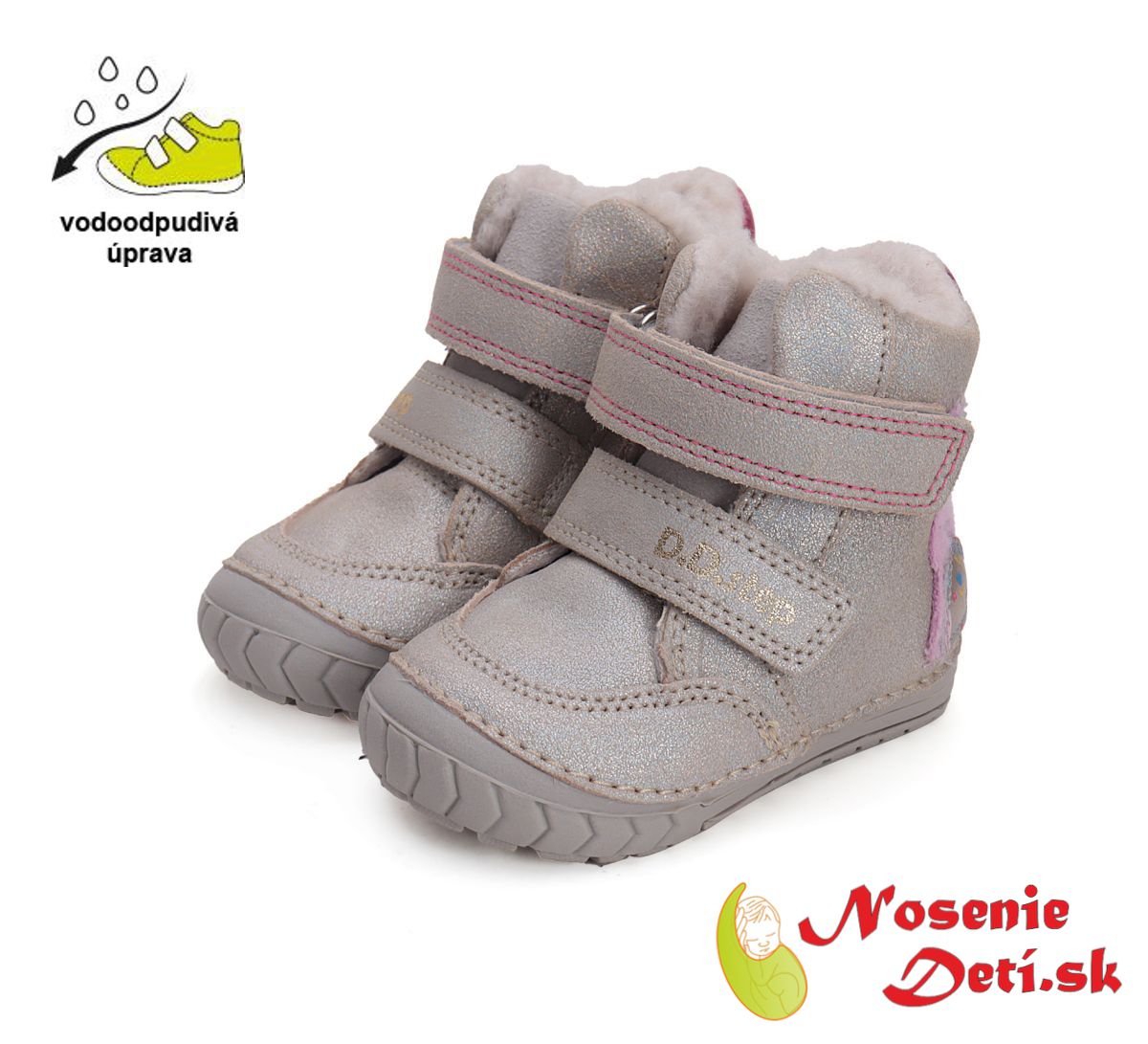 Dievčenské zimné topánky čižmy  D.D. Step Light Grey Zajačik W029-42392B