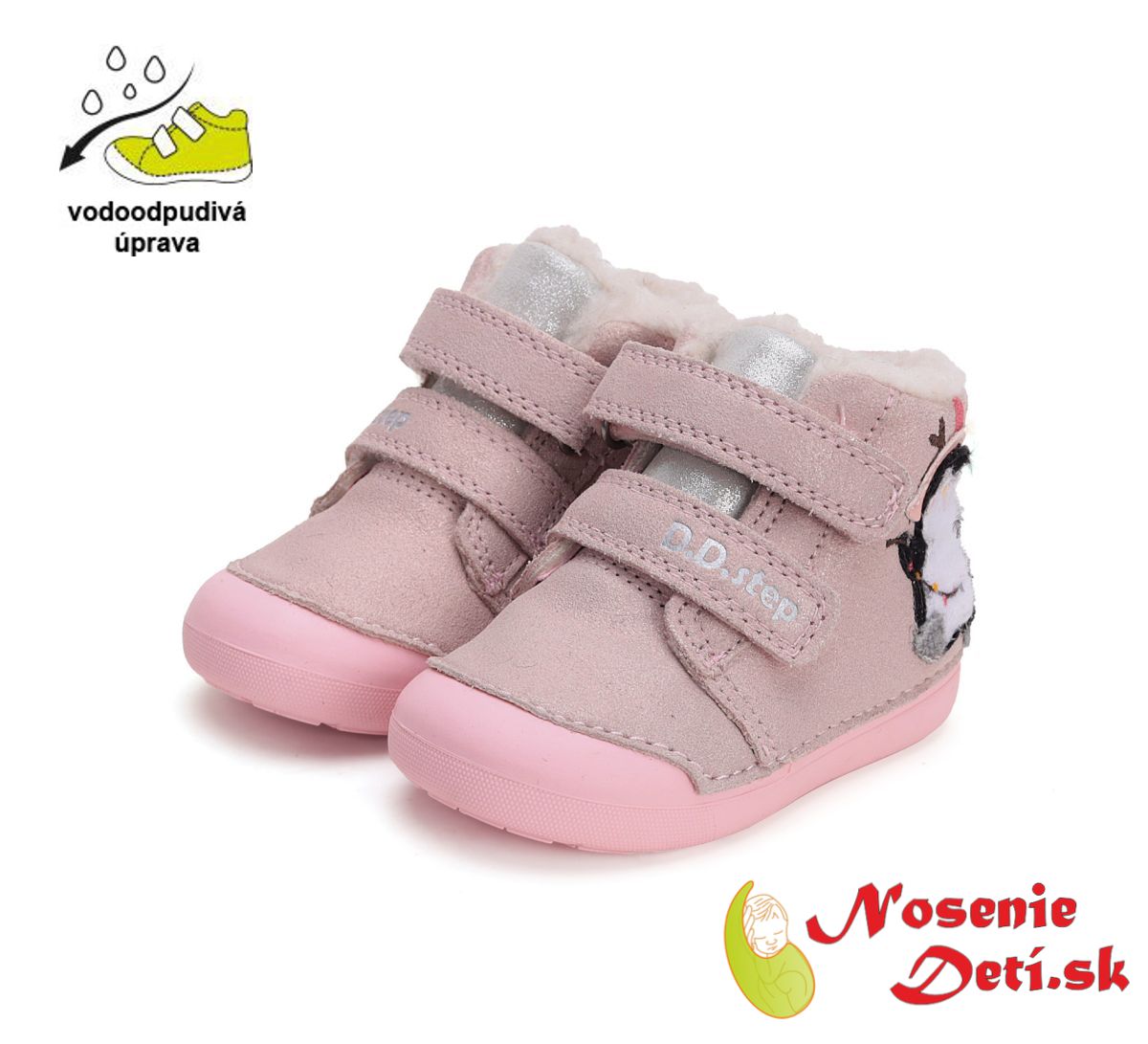 Dievčenské zimné topánky alternatíva barefoot D.D. Step Pink Tučniak W066-42268A