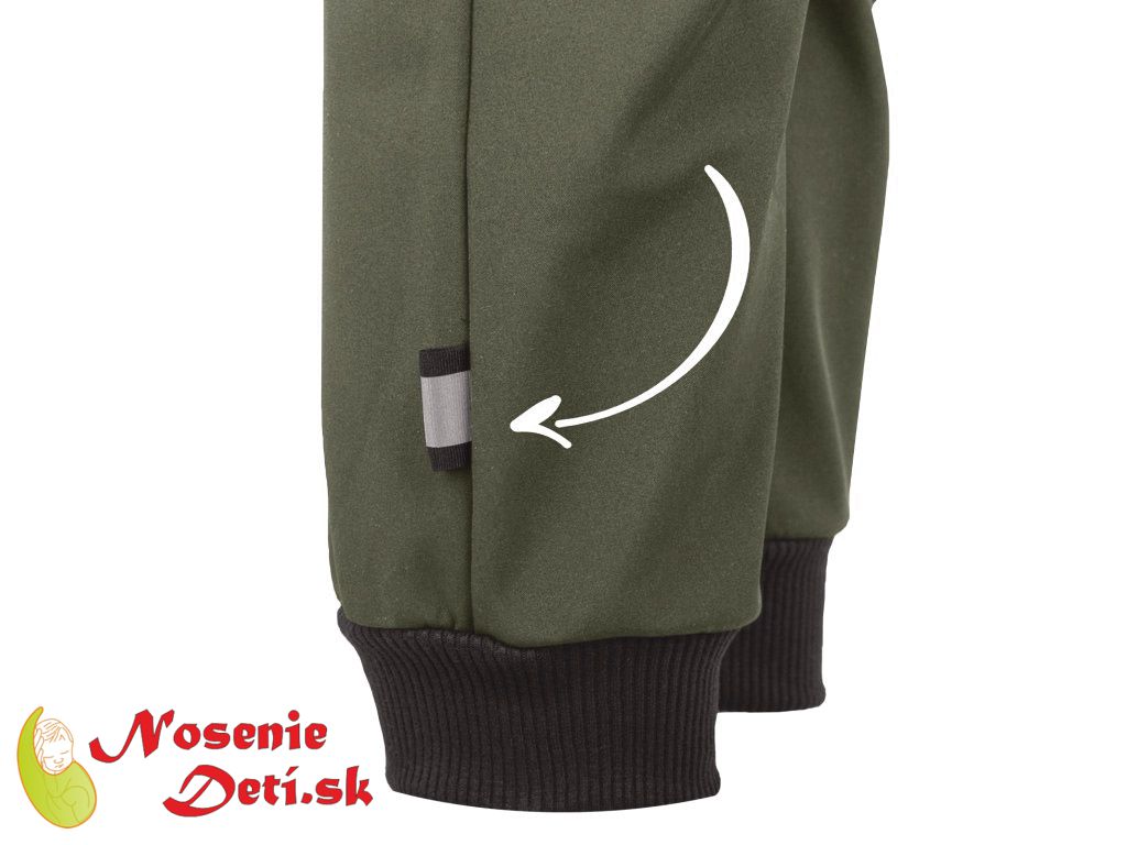 Detské softshellové nohavice s fleecom Street Khaki