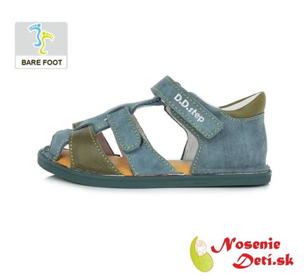 Chlapecké barefoot sandály s pevnou patou Modrošedé D.D. Step 076-382C